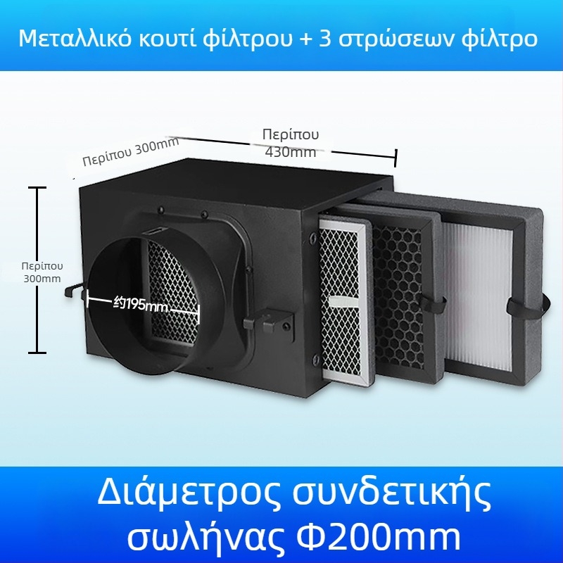 Ofenqi Κουτί Φιλτραρίσματος Φρέσκου Αέρα - Εσωτερική Μονάδα Καθαρισμού Αέρα με PM2.5 Φίλτρο, Περιλαμβάνει Πρωτεύον, Μεσαίας Απόδοσης και Υψηλής Απόδοσης Φίλτρα για οικίες και εμπορικούς χώρους