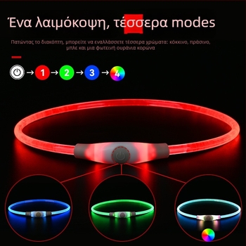 LED φωτιζόμενο κολάρο σκύλου με προσαρμοζόμενο λογότυπο, μάρκα Miner, πλαστικό, γενική χρήση, απλός σχεδιασμός