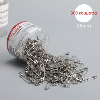 Ανοξείδωτη κυλινδρική μεταλλική καρφίτσα με ασφαλές κούμπωμα, 5 μοντέλα (1051–1055), συσκευασία τύπου κασετίνας