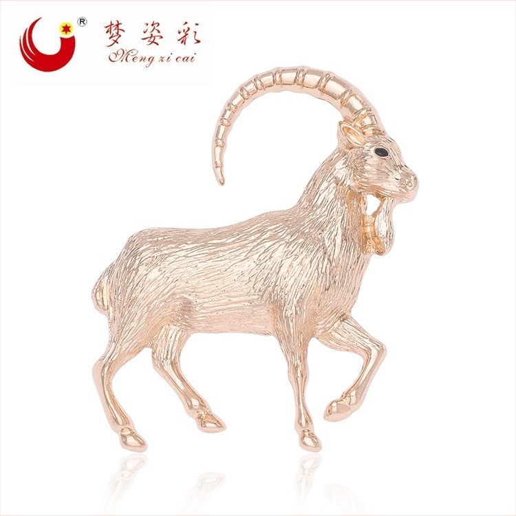 Καρφίτσα ζώδιο Πρόβατο από κράμα, ηλεκτροπλατιωμένη, unisex, μεσαιωνικό στυλ