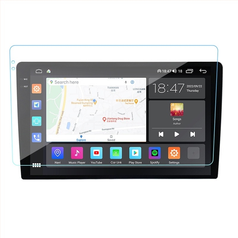 Προστατευτικό οθόνης από tempered glass για οθόνη πλοήγησης αυτοκινήτου — ανθεκτικό σε γρατζουνιές και φθορές, αντι-αποτυπώματα, γενική συμβατότητα