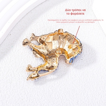 Καρφίτσα λέων από κράμα ψευδαργύρου, ηλεκτροπλατίωση, INS στυλ