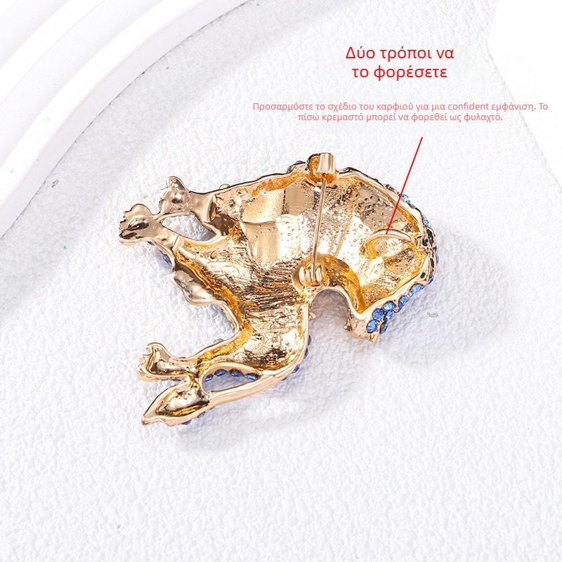 Καρφίτσα λέων από κράμα ψευδαργύρου, ηλεκτροπλατίωση, INS στυλ