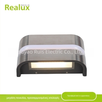 Φωτιστικό τοίχου εξωτερικού χώρου με περίβλημα από αλουμίνιο και γυαλί; προστασία IP65; τάση εισόδου 110–240V; 40×2835 LED δίοδοι; θερμοκρασία φωτός 3000/4000/6000K