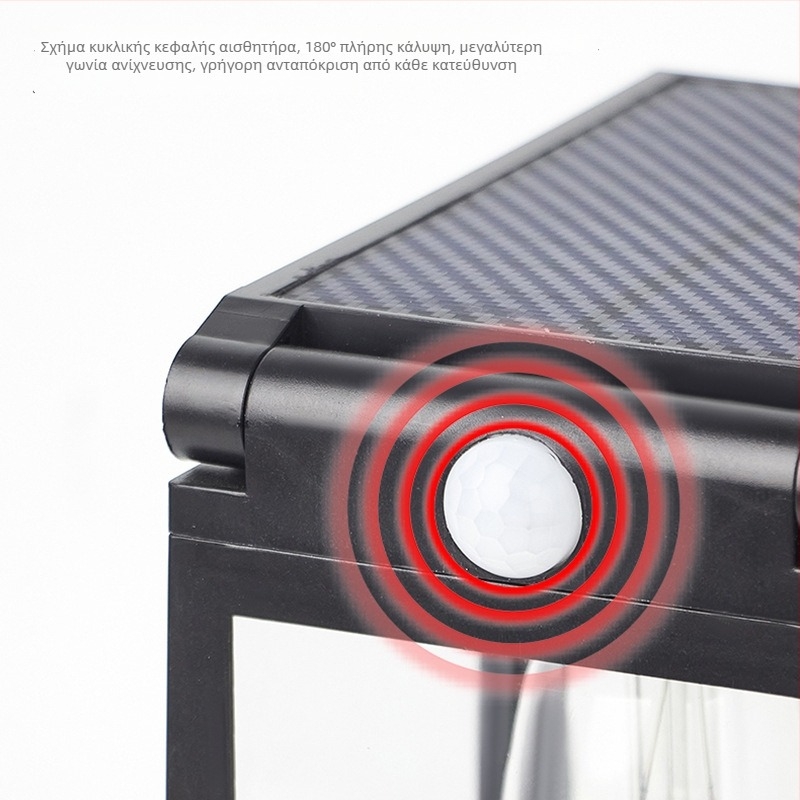 Φωτιστικό τοίχου εξωτερικού χώρου με αισθητήρα κίνησης, Hl7005a, 5V, πλαστικό περίβλημα, 6–12 ώρες λειτουργίας