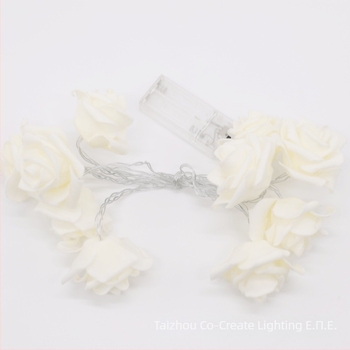 LED φως σε σχήμα ρόδου με μπαταρία για εσωτερική και εξωτερική αυλή, IP65, προσαρμόσιμο