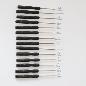 Μικροκατσαβίδι ακρίβειας με σταυρωτή κεφαλή, από ατσάλι 45#, μη μαγνητικό, λαβή PP, βάρος 3.0 g