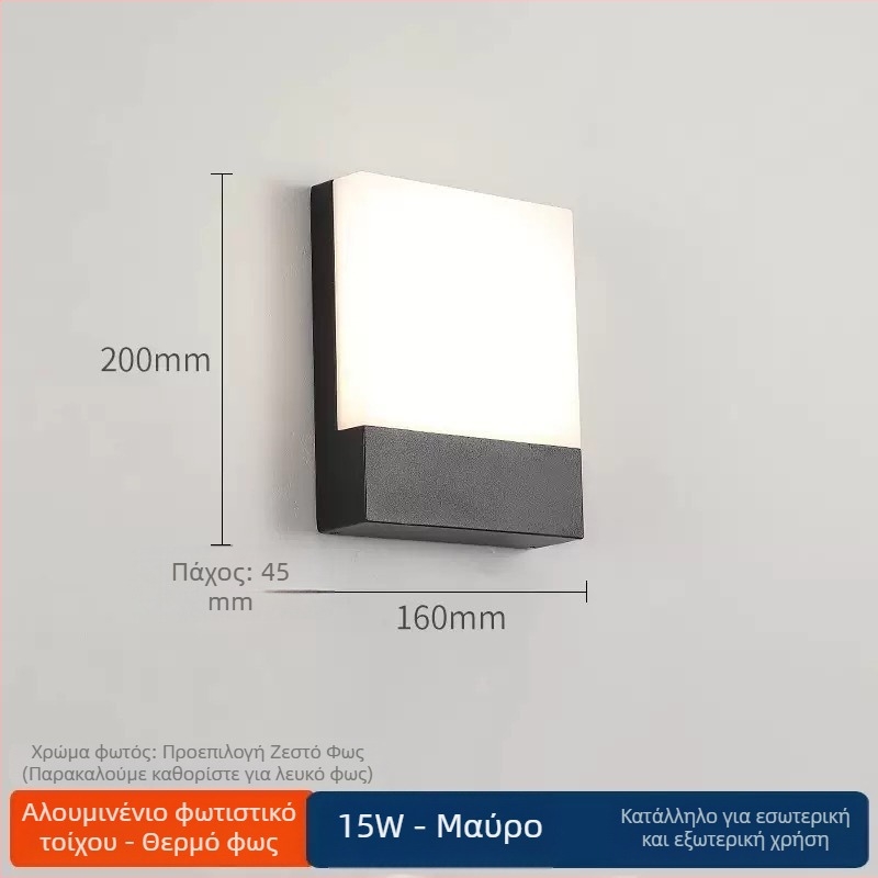 Εξωτερικός τοίχος φωτιστικό IP65 αδιάβροχο με αισθητήρα κίνησης, 28 LED (Sanan), 85–265V, θερμοκρασίες χρώματος 3000K/4000K/6000K