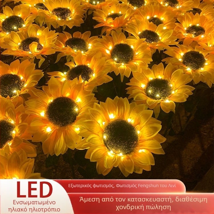Ηλιανθό LED φωτιστικό τοπίου, μοντέλο Sunflower 1060, IP67, Προσαρμοσμένη επεξεργασία, Κατάλληλο για τετράγωνα, πάρκα, αυλές και εκδηλώσεις