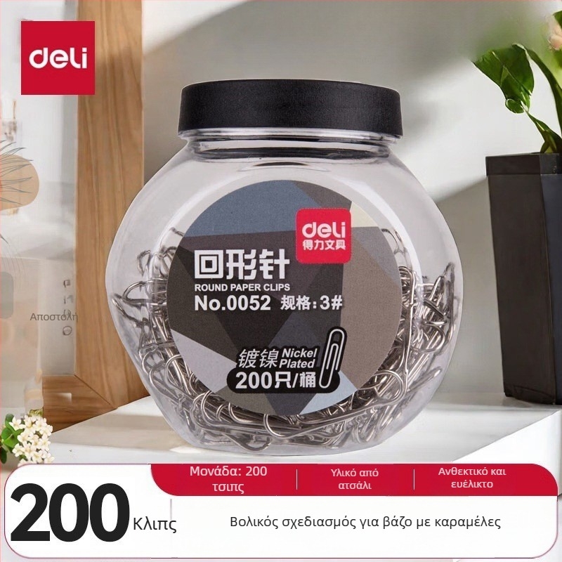 Deli μεταλλικοί συνδετήρες χαρτιού και καρφίτσες, σε κουτί, είδη γραφείου