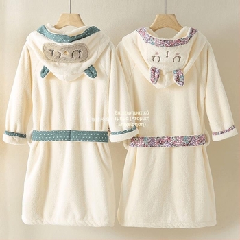 Ρομπάκι μπάνιου για παιδιά — βασικό ύφασμα: γούνα κουνελιού, ύφασμα βαμβακερό μίγμα, άνοιξη