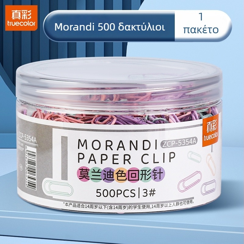 Μεταλλικό κλιπ χαρτιού Truecolor Pclip, μοντέλο Pclip, Υλικό: Μέταλλο, Συσκευασία: Κονσερβοκουτί, 500 τεμάχια