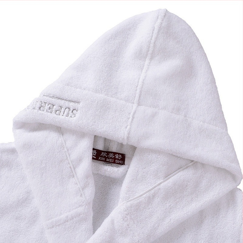 Μπουρνούζι από 100% βαμβάκι Terry για ζευγάρια, χειμωνιάτικο παχύ με κουκούλα, unisex, 98% βαμβάκι, 1200 g