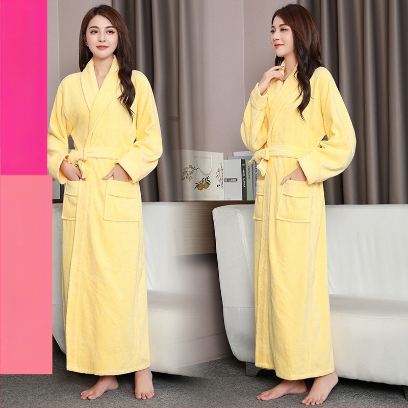Μακριά βαμβακερή ρόμπα μπάνιου για το χειμώνα, unisex, για ζευγάρια