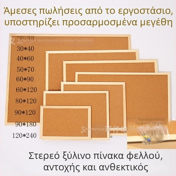 Κρεμάμενος πίνακας φελλού με ξύλινο πλαίσιο, μονόπλευρος/διπλής όψης, μοντέρνος μινιμαλιστικός πίνακας ανακοινώσεων για οικία και νηπιαγωγείο