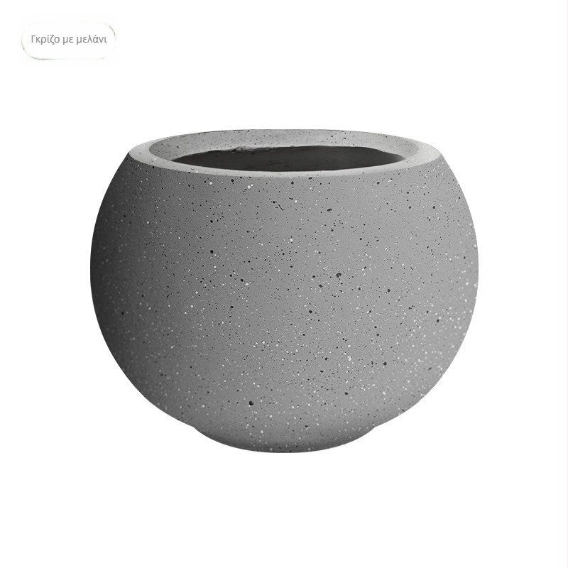 Σφαιρική γλάστρα από οξείδιο του μαγνησίου – αυτόματο πότισμα, ανθεκτικό τσιμεντένιο δοχείο για γραφείο ή οικιακή χρήση