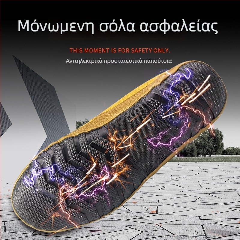 Απομονωμένα παπούτσια εργασίας με υψηλό επάνω μέρος από καουτσούκ, μάρκα Jin bu'an