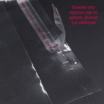 Διαφανής αυτοκόλλητη σακούλα OPP για τη συσκευασία μιας χρήσης παντόφλες ξενοδοχείου, μέγεθος 16×37 εκ.