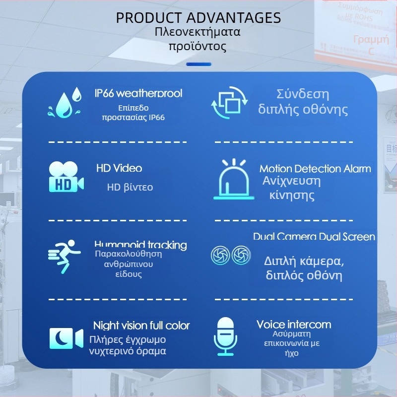 IP κάμερα, στυλ gun-ball, 2304x1296, νυχτερινή όραση, εξωτερική ασύρματη Wi‑Fi, intercom
