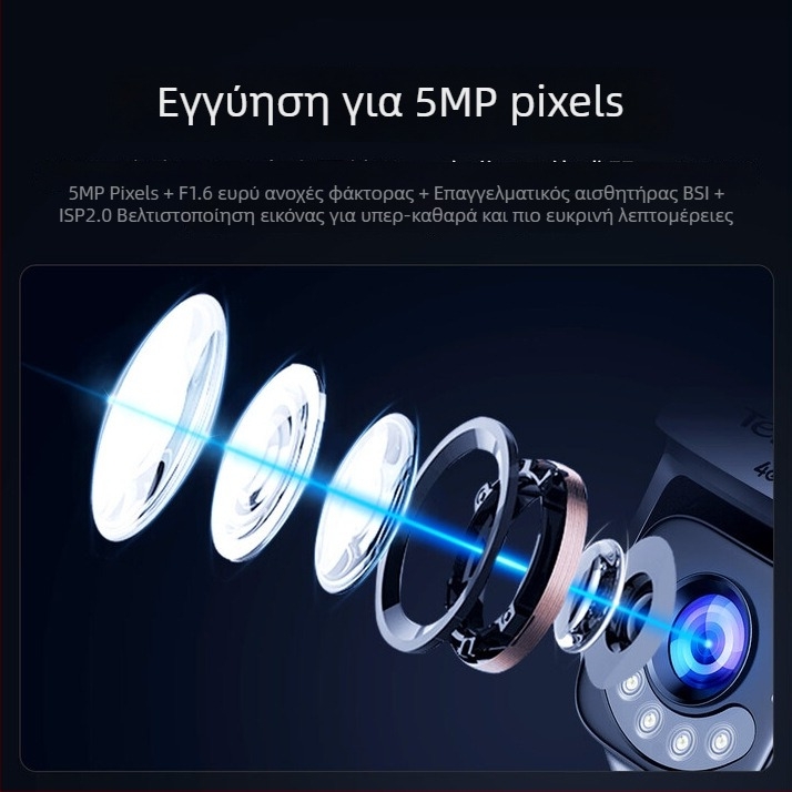 Εξωτερική 5MP dome κάμερα με Wi-Fi 6, νυχτερινή όραση, αμφίδρομη επικοινωνία ήχου, φακός 4mm