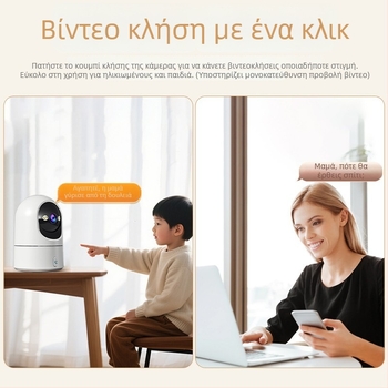 Εσωτερική PTZ κάμερα Far Away Home με 360° πανοραμική προβολή, φωνητικό ενδοεπικοινωνία, 5V DC, ABS περίβλημα, οροφική εγκατάσταση