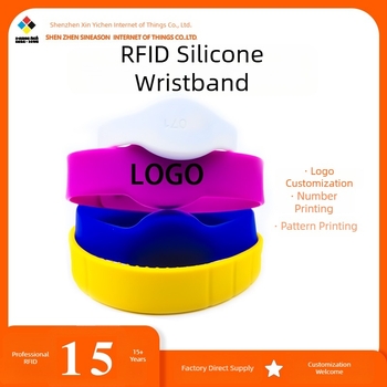 RFID βραχιόλι από σιλικόνη με HF NFC για έλεγχο πρόσβασης, αδιάβροχο και κατάλληλο για κοινότητες και πισίνες; υλικό: σιλικόνη; τεχνολογία: HF NFC; εφαρμογή: έλεγχος πρόσβασης; θερμοκρασία λειτουργίας: -40°C έως +85°C