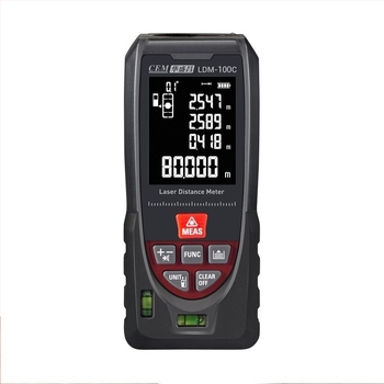 Χειροκίνητος μετρητής απόστασης με λέιζερ και φωνητική ανάδραση, εμβέλεια 0-120 m, ακρίβεια 1,5 mm, μετρά μήκος/εμβαδόν/όγκο