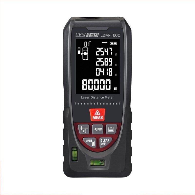 Χειροκίνητος μετρητής απόστασης με λέιζερ και φωνητική ανάδραση, εμβέλεια 0-120 m, ακρίβεια 1,5 mm, μετρά μήκος/εμβαδόν/όγκο