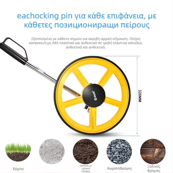 R8120 Μετρητής απόστασης με λέιζερ, με τροχό и χειροκίνητη λειτουργία — εξωτερικές μετρήσεις για μηχανικό έργο