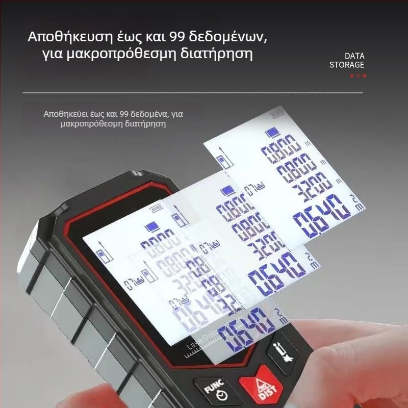 Υπέρυθρος φορητός μετρητής απόστασης με λέιζερ – εσωτερικής χρήσης, πολυλειτουργικός ηλεκτρονικός χάρακας μέτρησης δωματίων