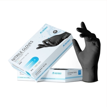 Γάντια προστασίας νιτριλίου E800, παχιά, με διαμαντοειδές σχέδιο, αδιάβροχα και ανθεκτικά στο λάδι, μιας χρήσης, 50 τεμάχια ανά κουτί