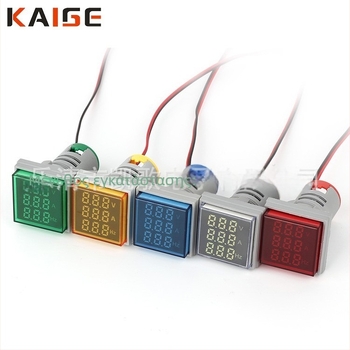 Δείκτης τάσης, ρεύματος και συχνότητας (Hz), 22 mm, τρεις οθόνες, πολυλειτουργικός ψηφιακός μετρητής AC, τετράγωνος σχεδιασμός