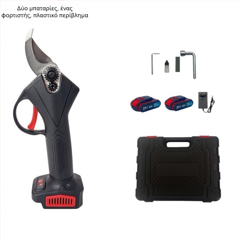 Ασύρματα ψαλίδια κλαδέματος με επαναφορτιζόμενη μπαταρία λιθίου, 21V, για κλαδιά (εύρος 16,8–21V)
