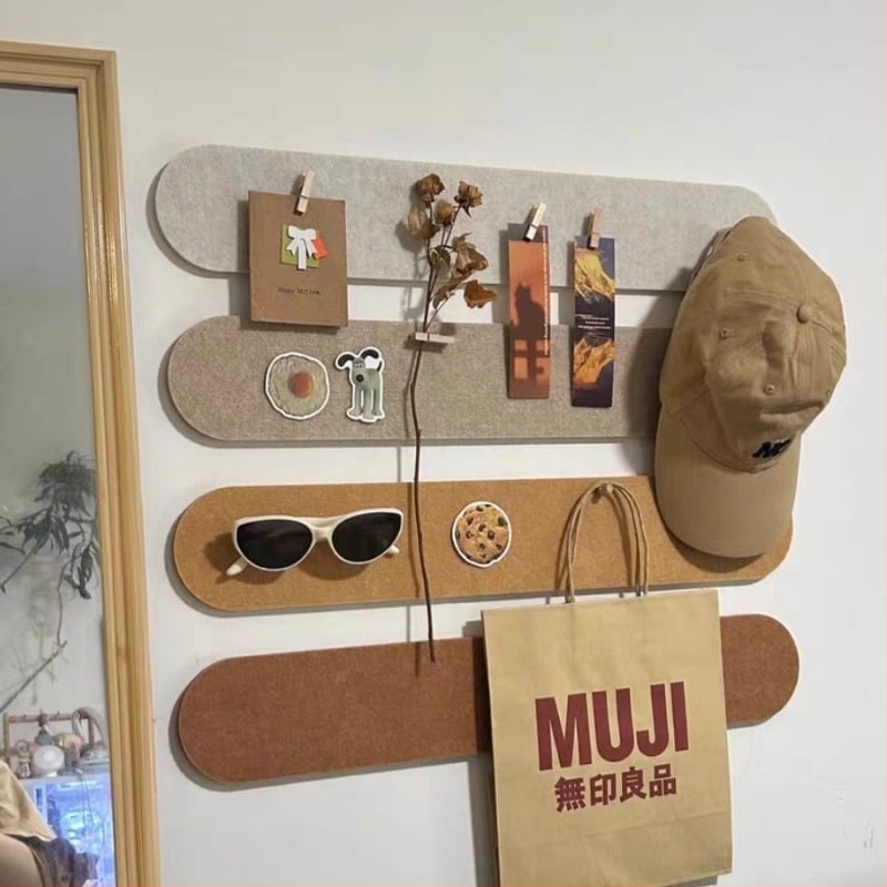 Πίνακας φωτογραφιών από μπαμπού με αυτοκόλλητη πλάτη, αγροτικού στυλ, για προβολή φωτογραφιών Polaroid και αποθήκευση κλειδιών