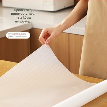 FaSoLa επένδυση ντουλαπιών από PEVA με αδιάβροχο στρώμα PVC, αντιλιπαρή, προστασία από σκόνη και μούχλα για ντουλάπες, συρτάρια κουζίνας και ντουλάπια παπουτσιών