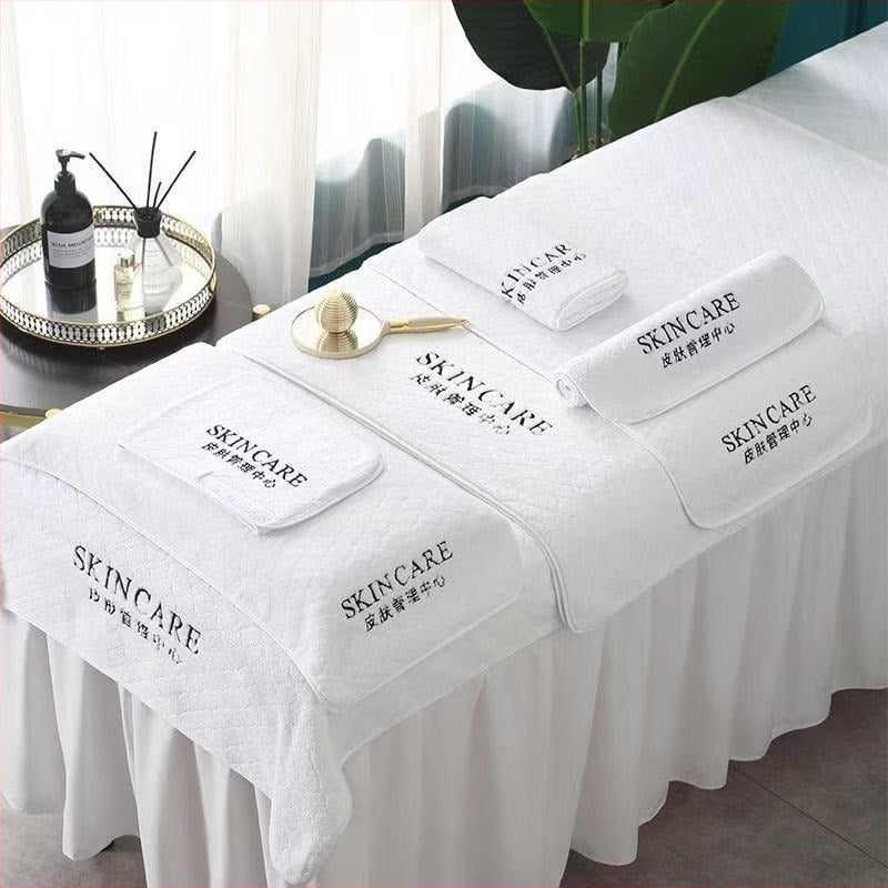 Σετ τριών πετσετών SPA ομορφιάς και κομμωτικής, παχύτερες και μεγαλύτερες πετσέτες κρεβατιού, κάλυμμα κεφαλής για περιποίηση δέρματος, απαλές με λογότυπο