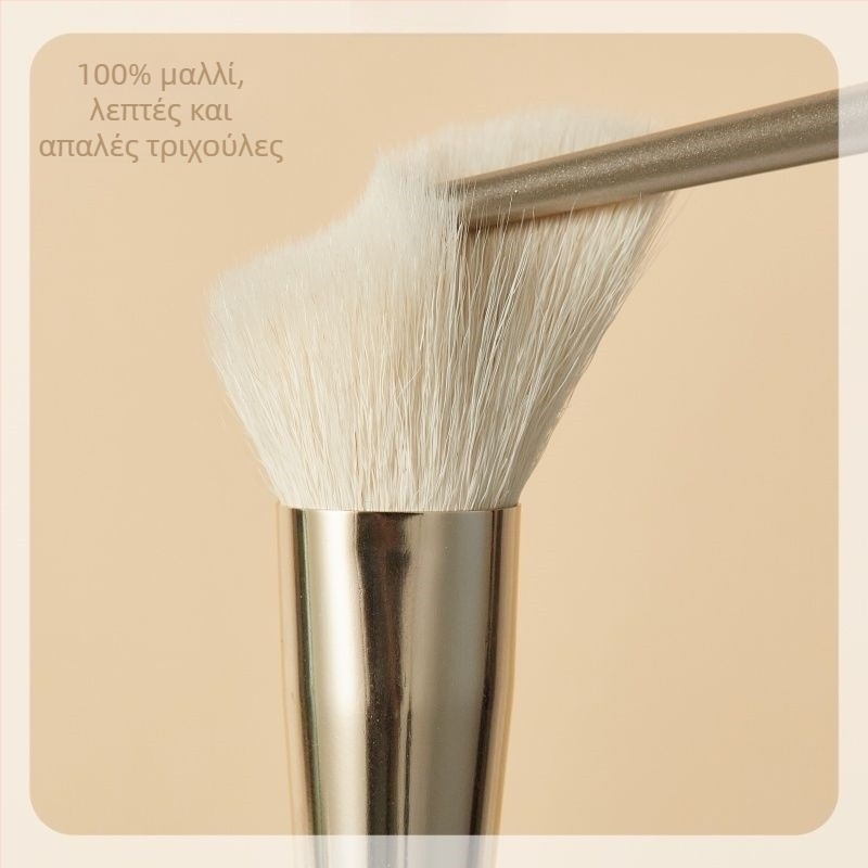 Βούρτσα contouring μακιγιάζ με τρίχες από νάιλον και μαλλί, μακριά πλαστική λαβή, περιλαμβάνεται τσάντα, μάρκα Luxury