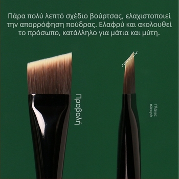 Πινέλο foundation με επίπεδη κεφαλή, φορητό, συνθετικές τρίχες, πλαστική λαβή