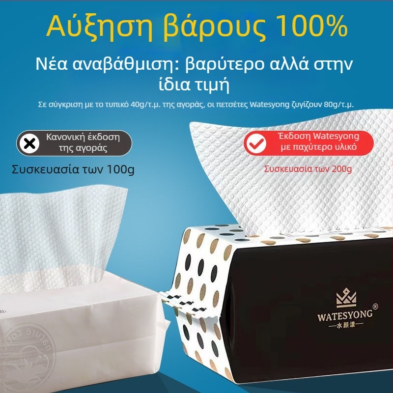 Μίας χρήσης πετσέτα προσώπου από βαμβάκι, παχιά και μαλακή, για τον καθαρισμό και την αφαίρεση μακιγιάζ