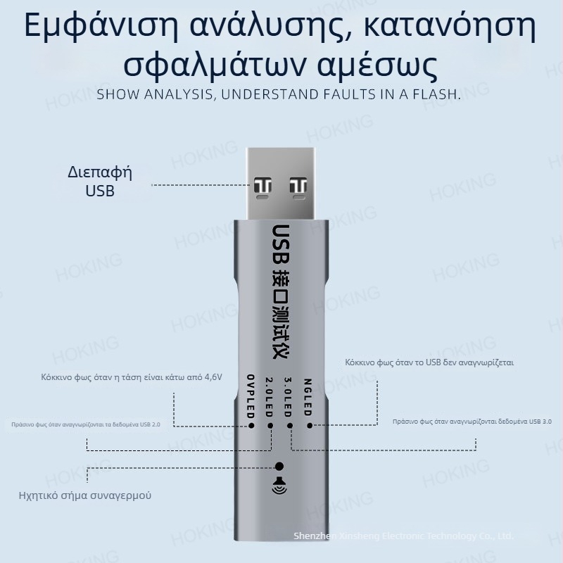USB πρωτόκολλο ελεγκτής, φορητός μετρητής σύνδεσης σήματος USB 2.0/3.0, μοντέλο C01, XSOON