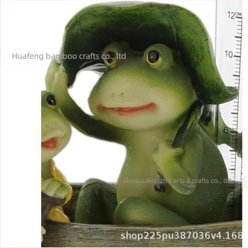 Μετρητής βροχής από ρητίνη με βάτραχο, για κήπο και αυλή, Yuerchang, συνθετική ρητίνη, εθνοτικό στυλ