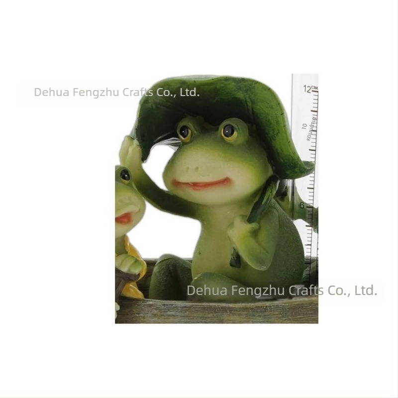 Μετρητής βροχής από ρητίνη με βάτραχο, για κήπο και αυλή, Yuerchang, συνθετική ρητίνη, εθνοτικό στυλ