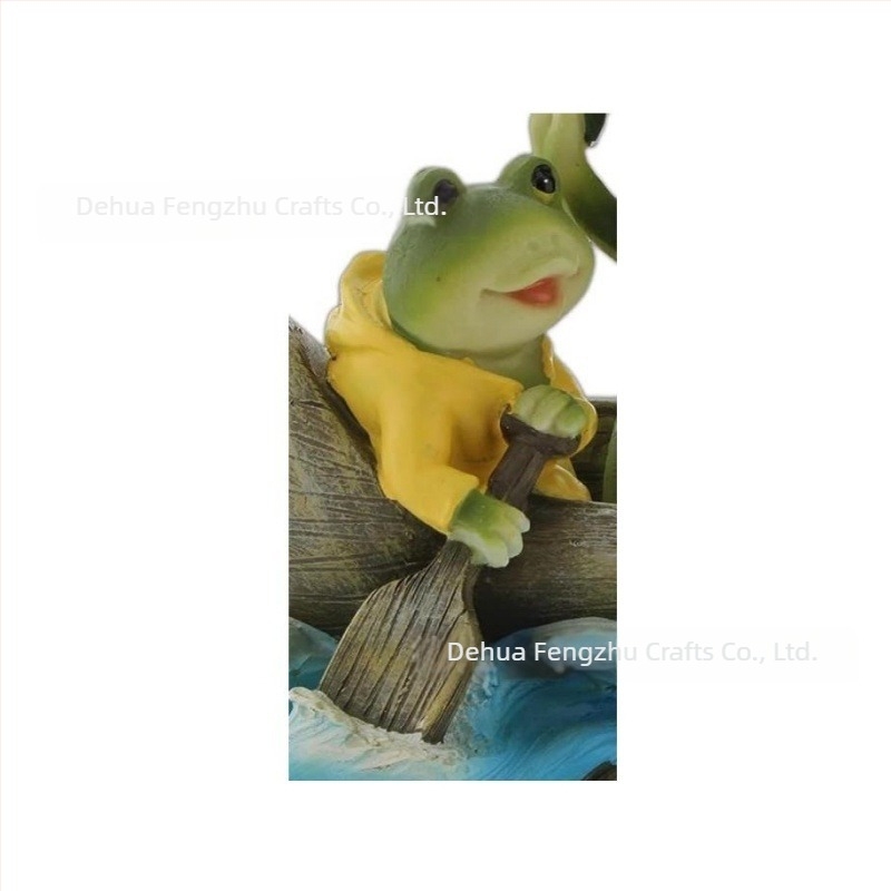 Μετρητής βροχής από ρητίνη με βάτραχο, για κήπο και αυλή, Yuerchang, συνθετική ρητίνη, εθνοτικό στυλ