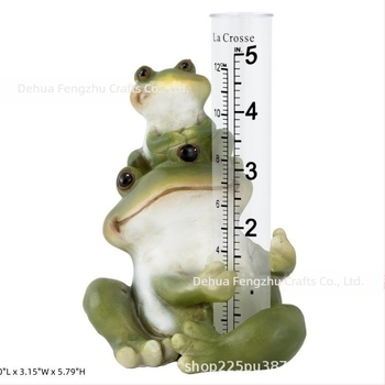 Μετρητής βροχής από ρητίνη με βάτραχο – διακοσμητικό κήπου σε εθνοτικό στυλ για αυλή και βεράντα