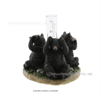 Μετρητής βροχής από ρητίνη σε σχήμα αρκούδας για αυλή και κήπο – διακοσμητικό εξωτερικού χώρου, εθνο-στυλ, μάρκα Yuerchang