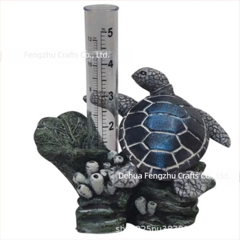 Μετρητής βροχής από ρητίνη σε σχήμα χελώνας για αυλή, βεράντα και κήπο — διακοσμητικό όργανο καιρού σε εθνοτικό στυλ