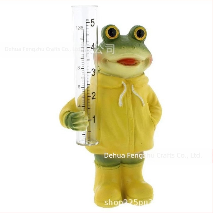 Δοχείο μέτρησης βροχής σε σχήμα βατράχου από ρητίνη για κήπο και βεράντα – διακοσμητικό αντικείμενο με εθνοτικό στιλ, μάρκα Yuerchang