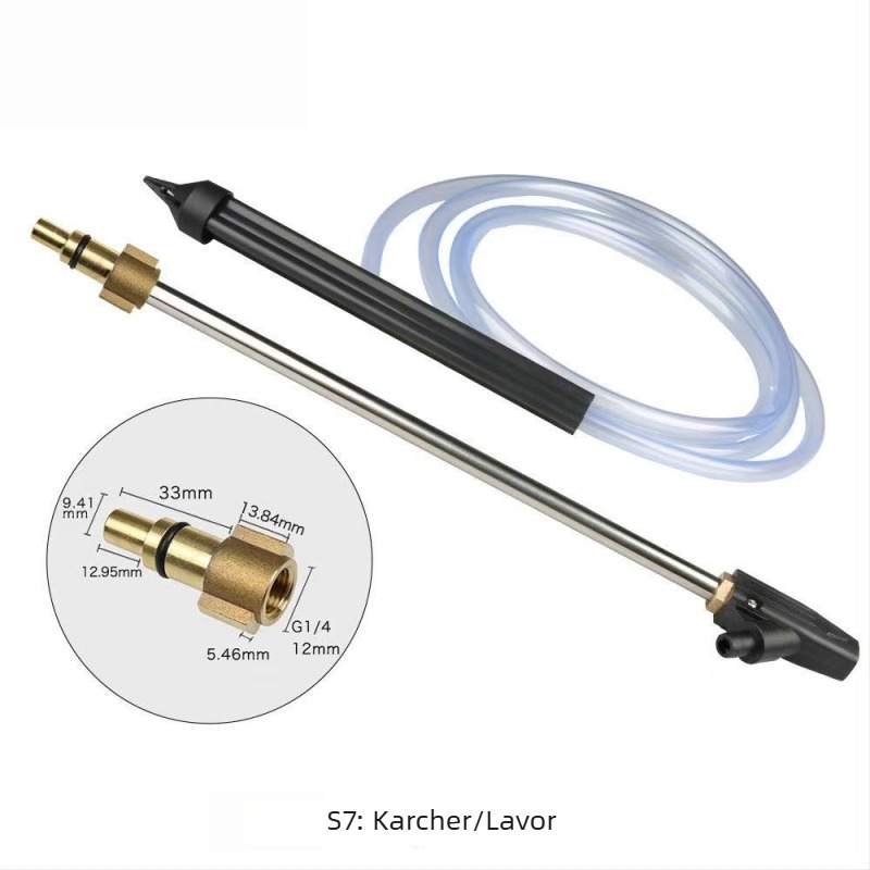 Anlushi πιστόλι ακροφύσιο ψεκασμού υψηλής πίεσης με λαβή από ανοξείδωτο ατσάλι και κεραμική επίστρωση κεφαλής, απόσταση ψεκασμού 5 μ., πίεση νερού 160 bar