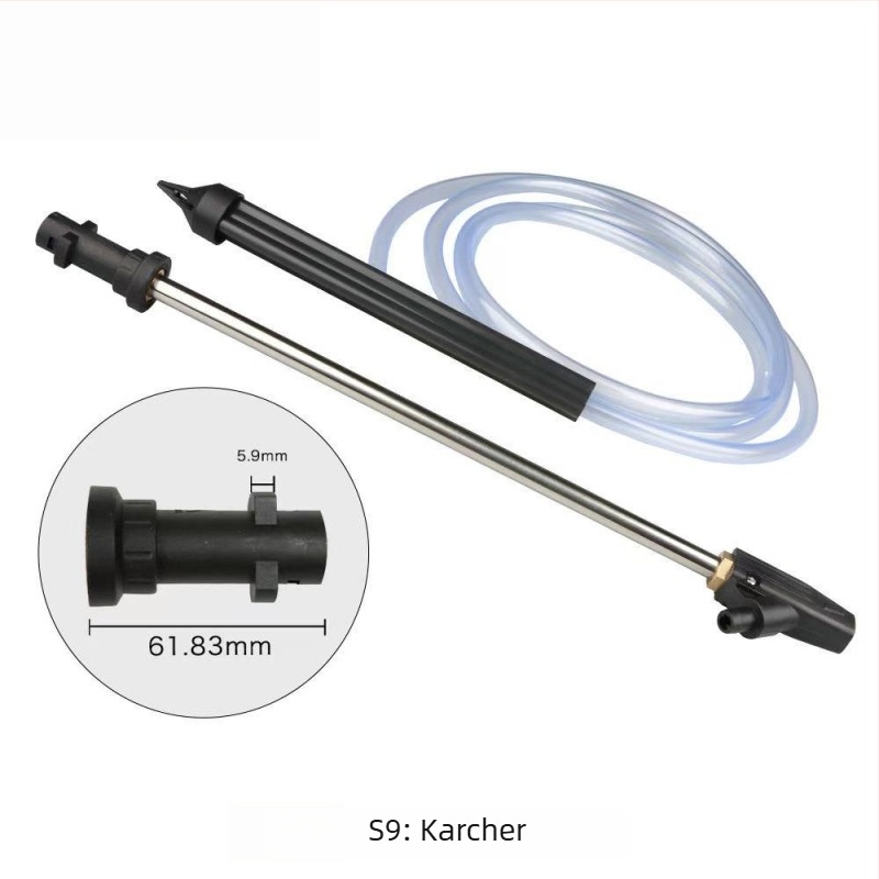 Anlushi πιστόλι ακροφύσιο ψεκασμού υψηλής πίεσης με λαβή από ανοξείδωτο ατσάλι και κεραμική επίστρωση κεφαλής, απόσταση ψεκασμού 5 μ., πίεση νερού 160 bar