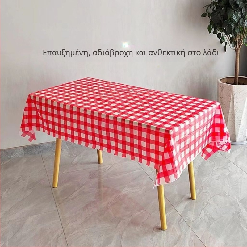 Μίας χρήσης τραπεζομάντηλο από PE, τετράγωνο σχήμα, αδιάβροχο και ανθεκτικό στο λάδι, μοτίβο Window Flower με άνθη και πλέγμα